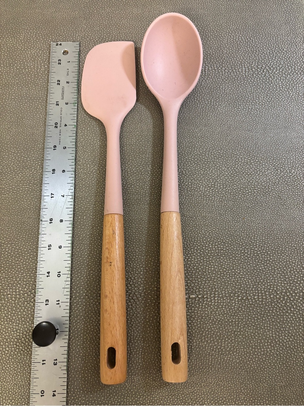 Pink Silicone & Wood Spoon and Spatula Set - Home Party Supplies